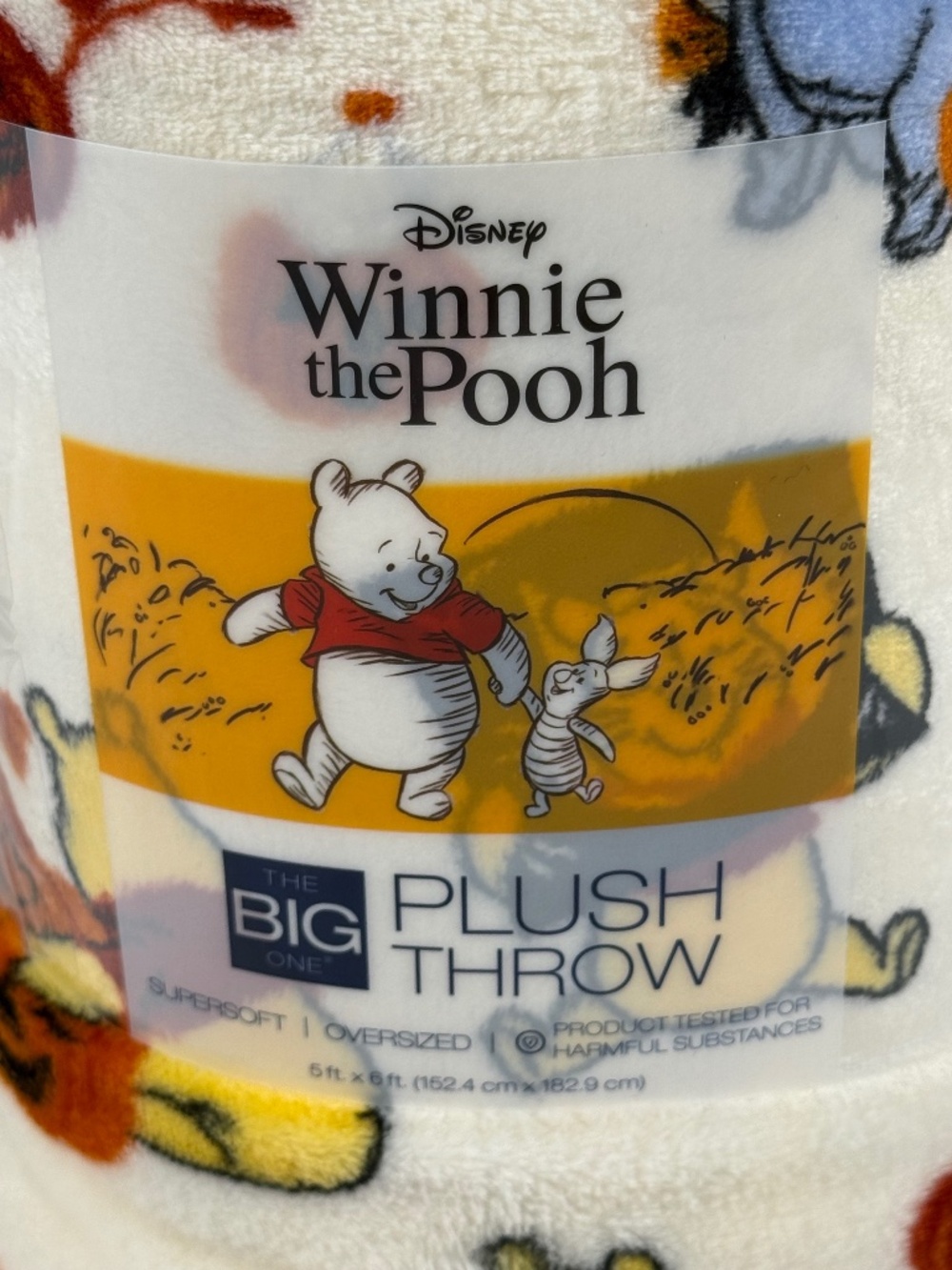 Disney Winnie the Pooh Halloween Plush Throw Blanket 5x6 The Big One NWT